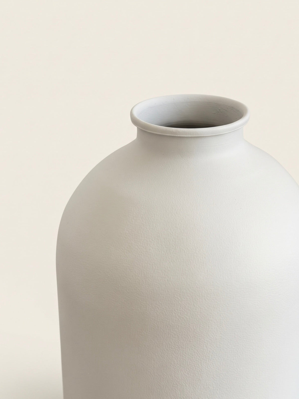 Matte ivory carafe vase styled with stems