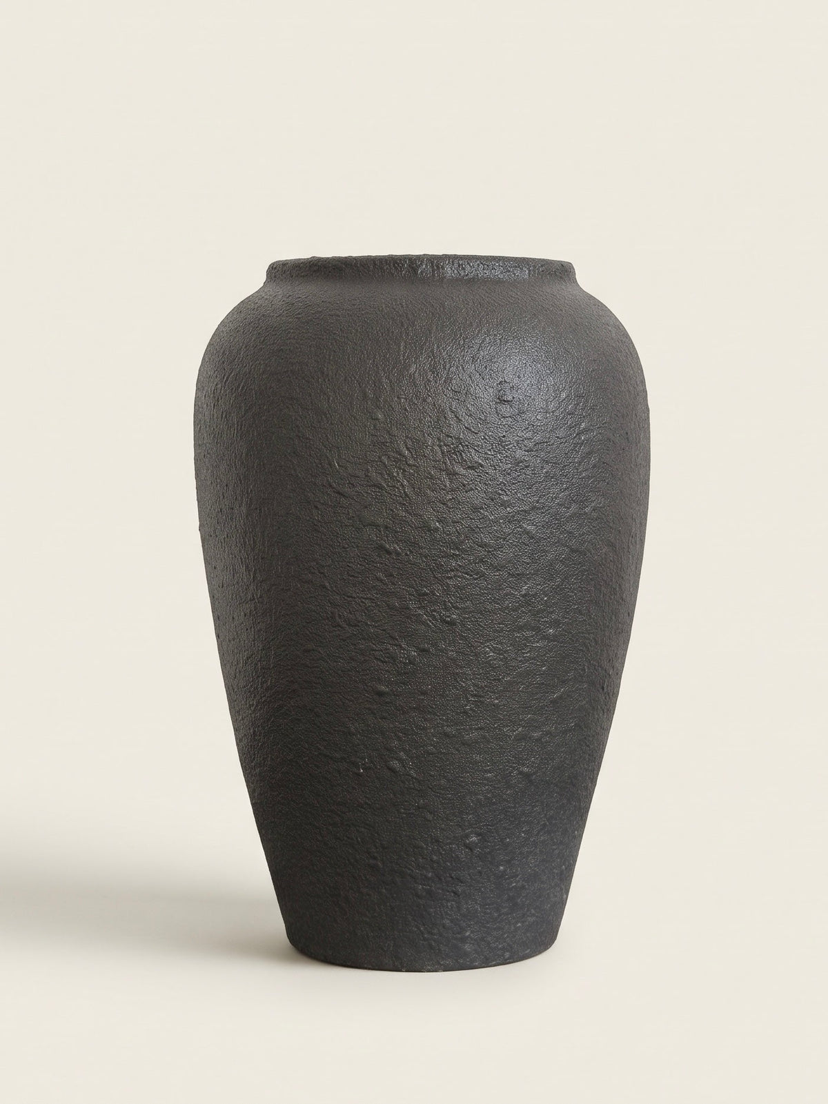 Rustic rough black urn ceramic vase