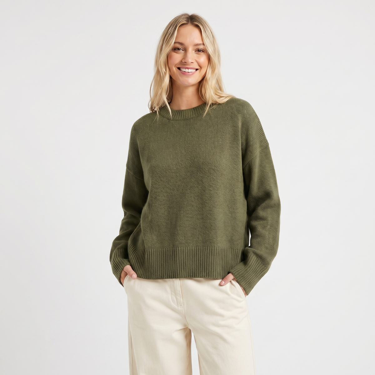 Women's Oversized Crewneck Knit Pullover Winter Sweater