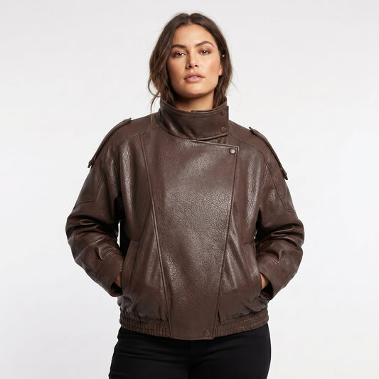 Women's Vintage Style Faux Leather Jacket