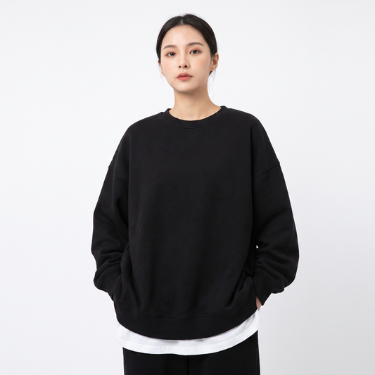 Sudadera de forro polar extragrande para mujer, con cuello redondo, manga larga y diseño tipo pulóver