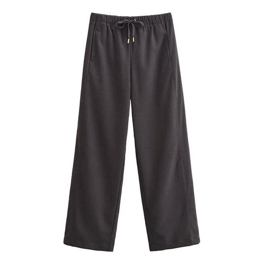 Women's Cropped Hooded Jacket and Wide-Leg Pants Set Loungewear Two-Piece