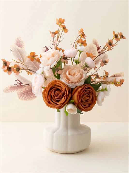 Apricot rose autumn artificial arrangement