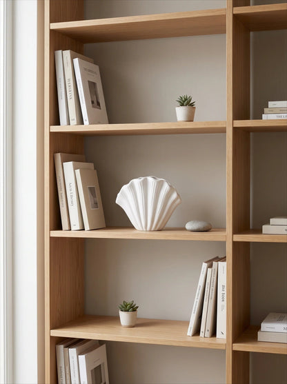 White shell vase styled