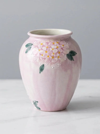 Soft lilac hydrangea ceramic vase