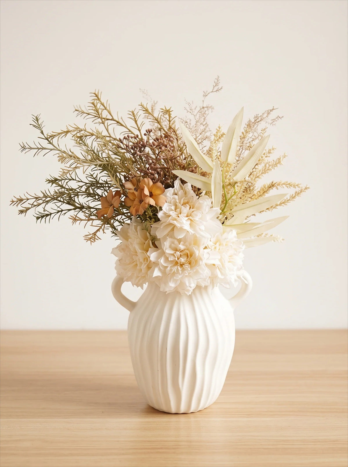 Cream and orange bouquet detail