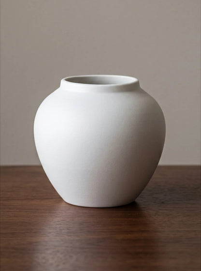 Wabi-sabi white sculptural ceramic vase