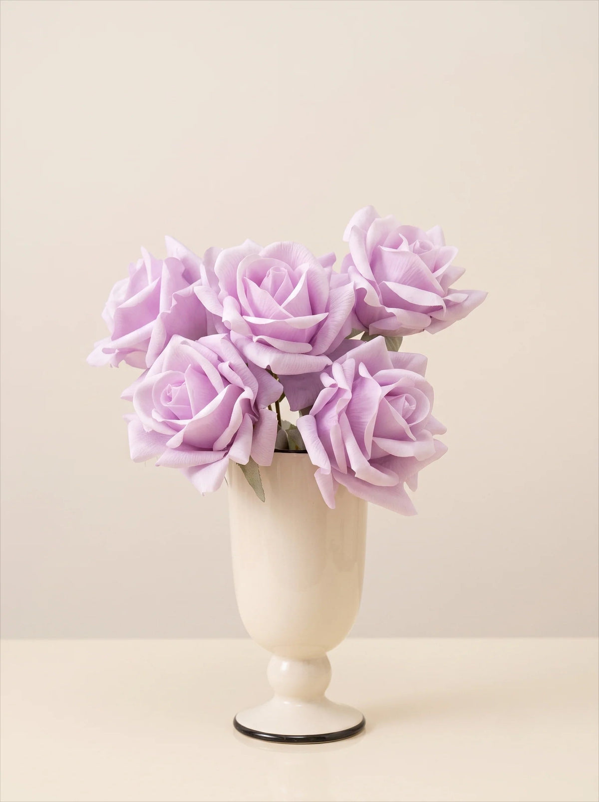 Lavender artificial rose bouquet, 5 stems