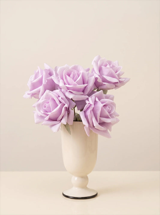 Lavender artificial rose bouquet, 5 stems