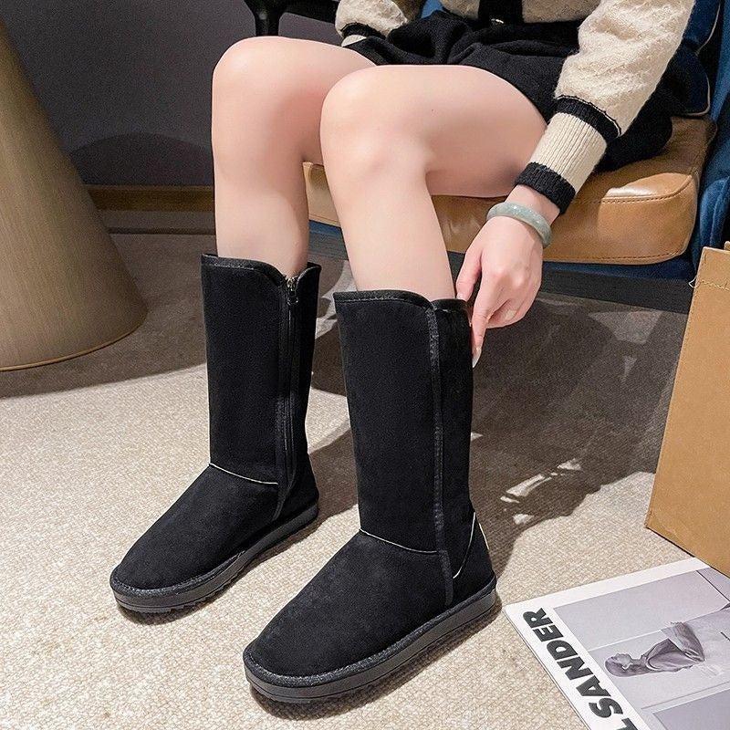 Women's High Barreled Snow Winter Boots With Side Zippers For Women