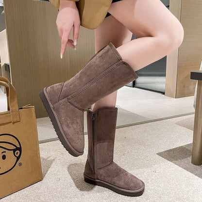 Women's High Barreled Snow Winter Boots With Side Zippers For Women