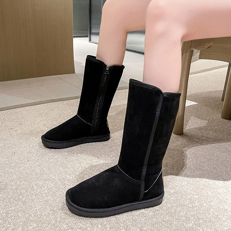 Women's High Barreled Snow Winter Boots With Side Zippers For Women