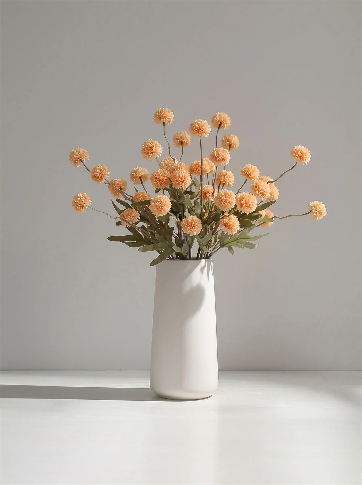 Matte white tapered vase detail