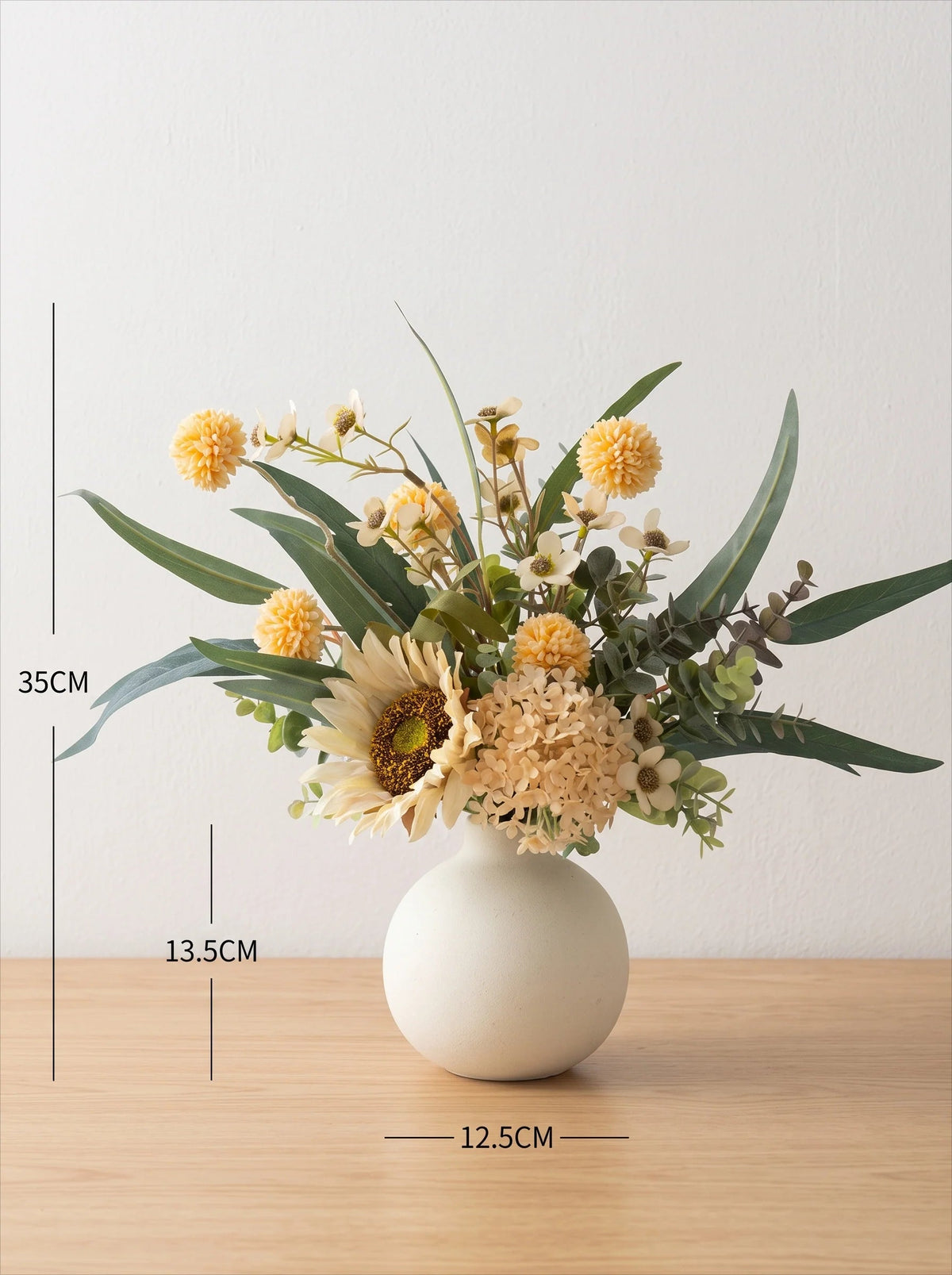 Creamy rustic arrangement in a room