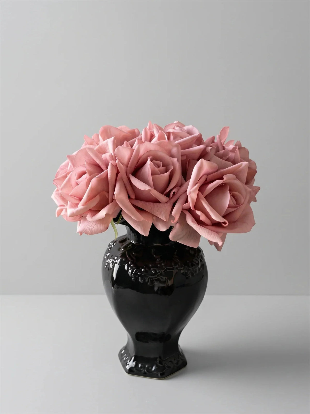 Blush pink artificial rose bouquet, 10 stems