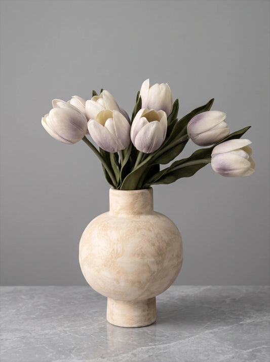 White tulip artificial bouquet, 10 stems