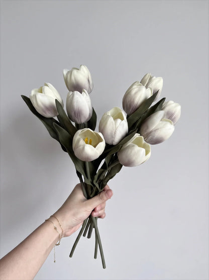 White tulip bouquet in a room