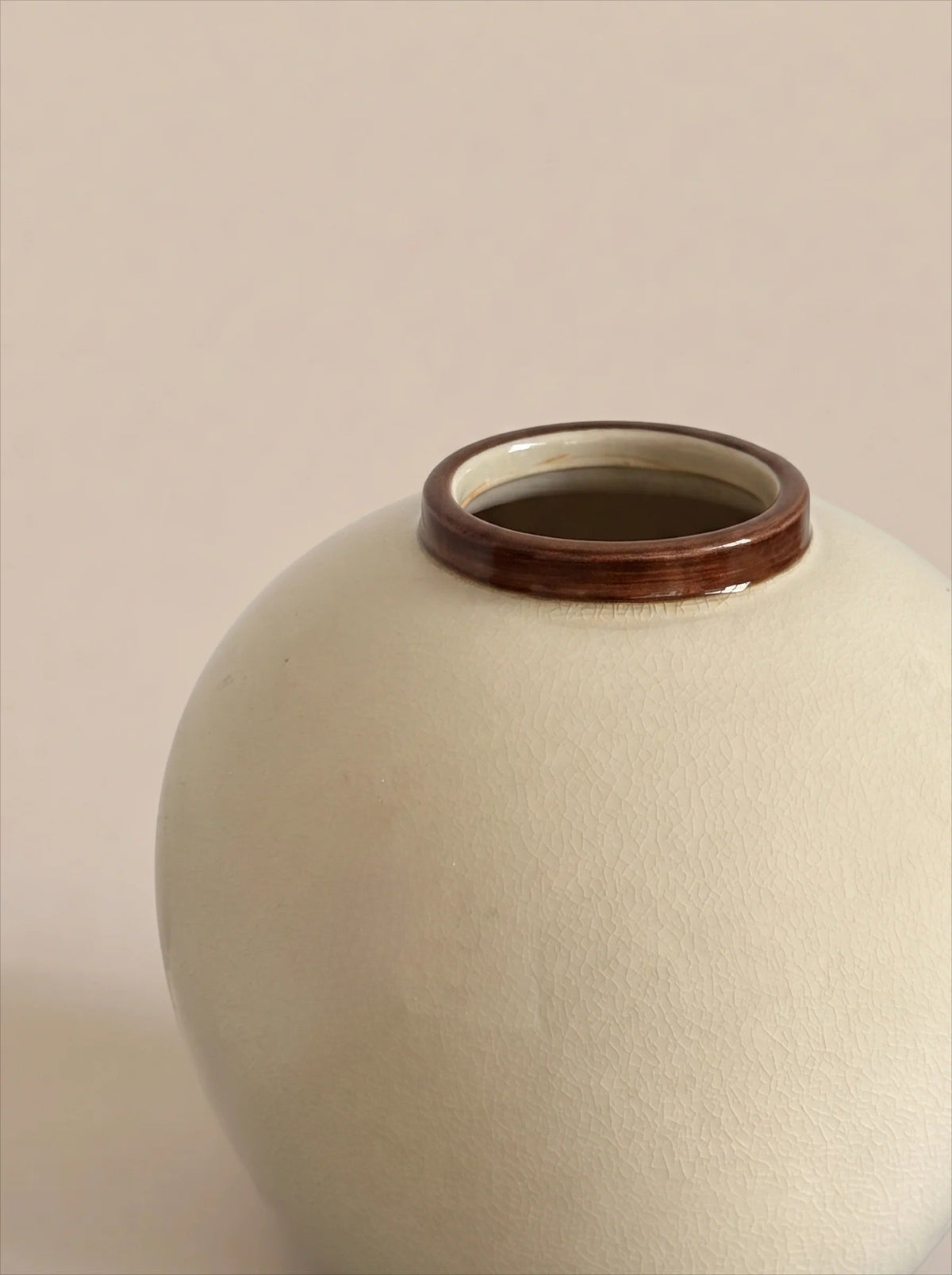 Cream crackle vase styled