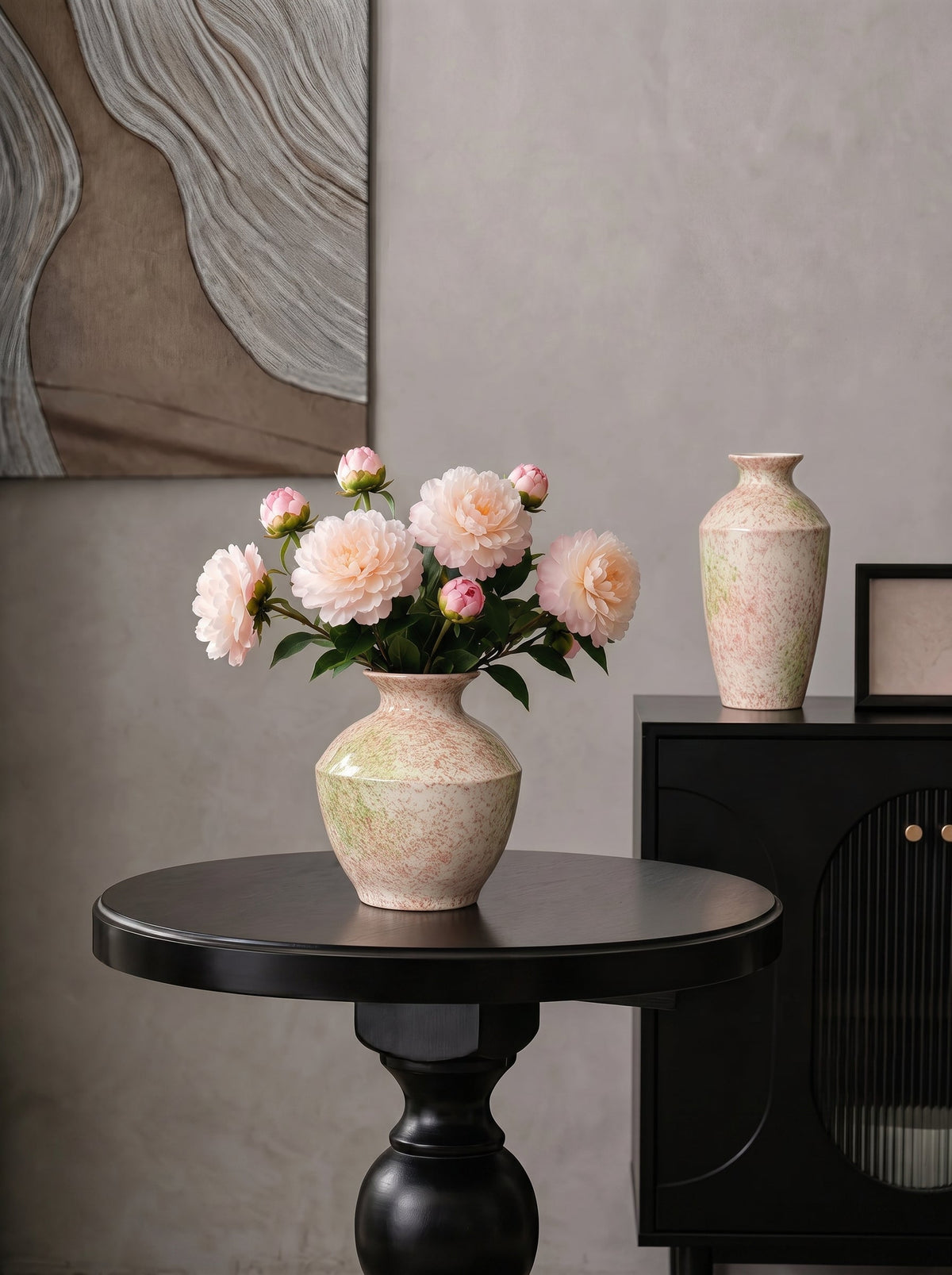 Pastel speckled bottle vase