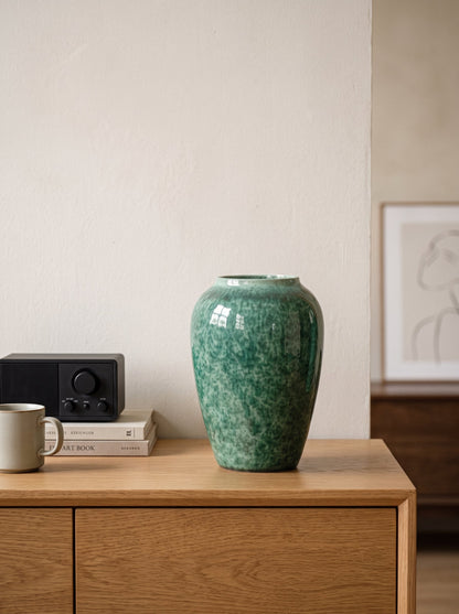 Emerald green jar vase