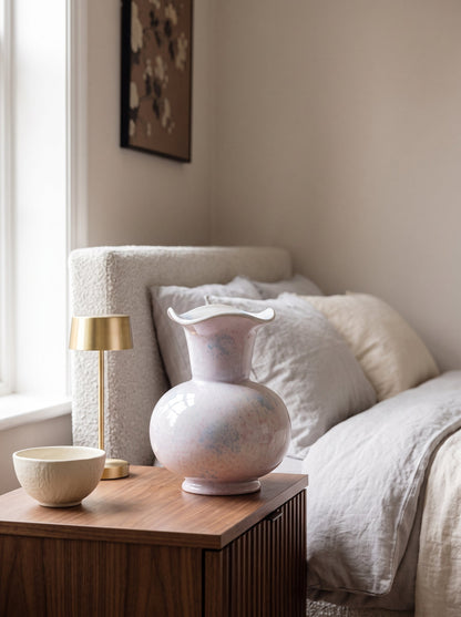 Pastel fluted vase side view