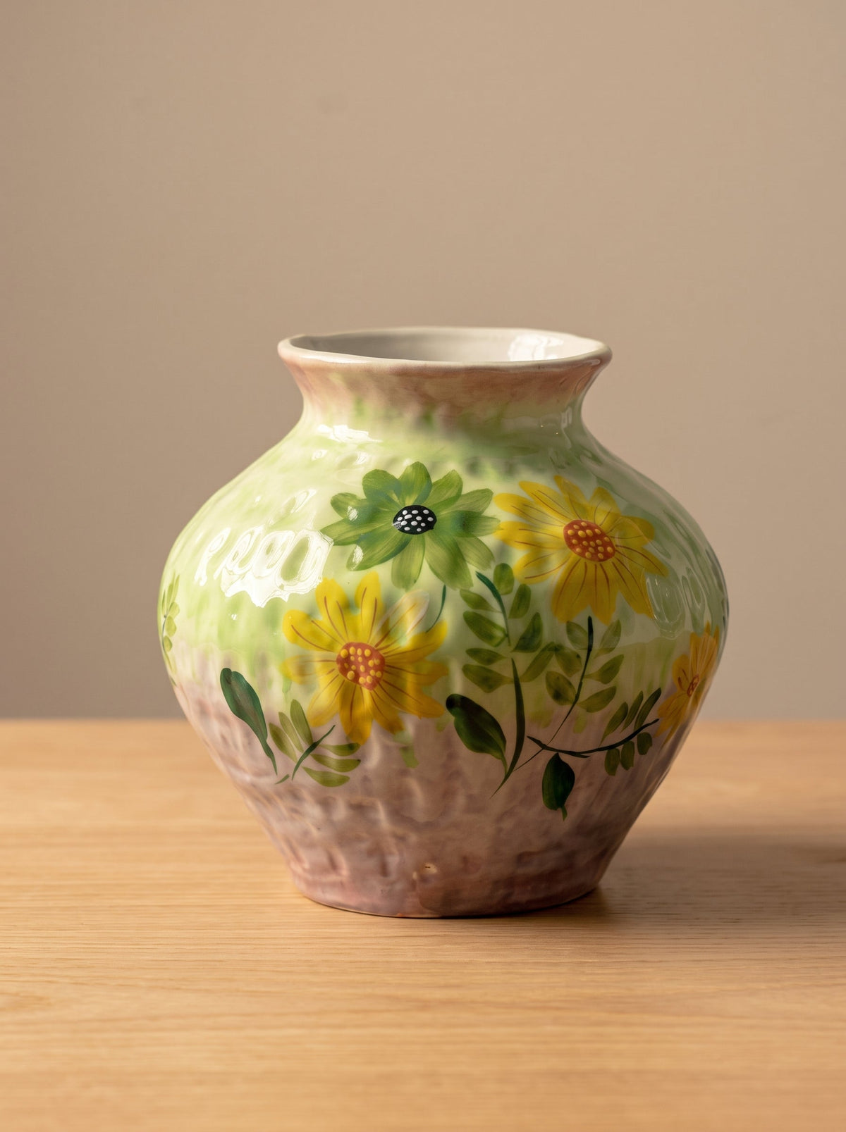 French country sunflower ceramic vase