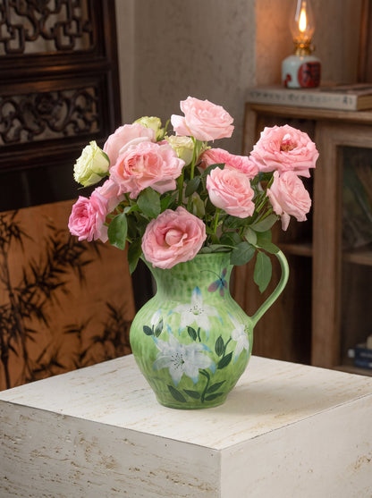 Lily butterfly vase styled