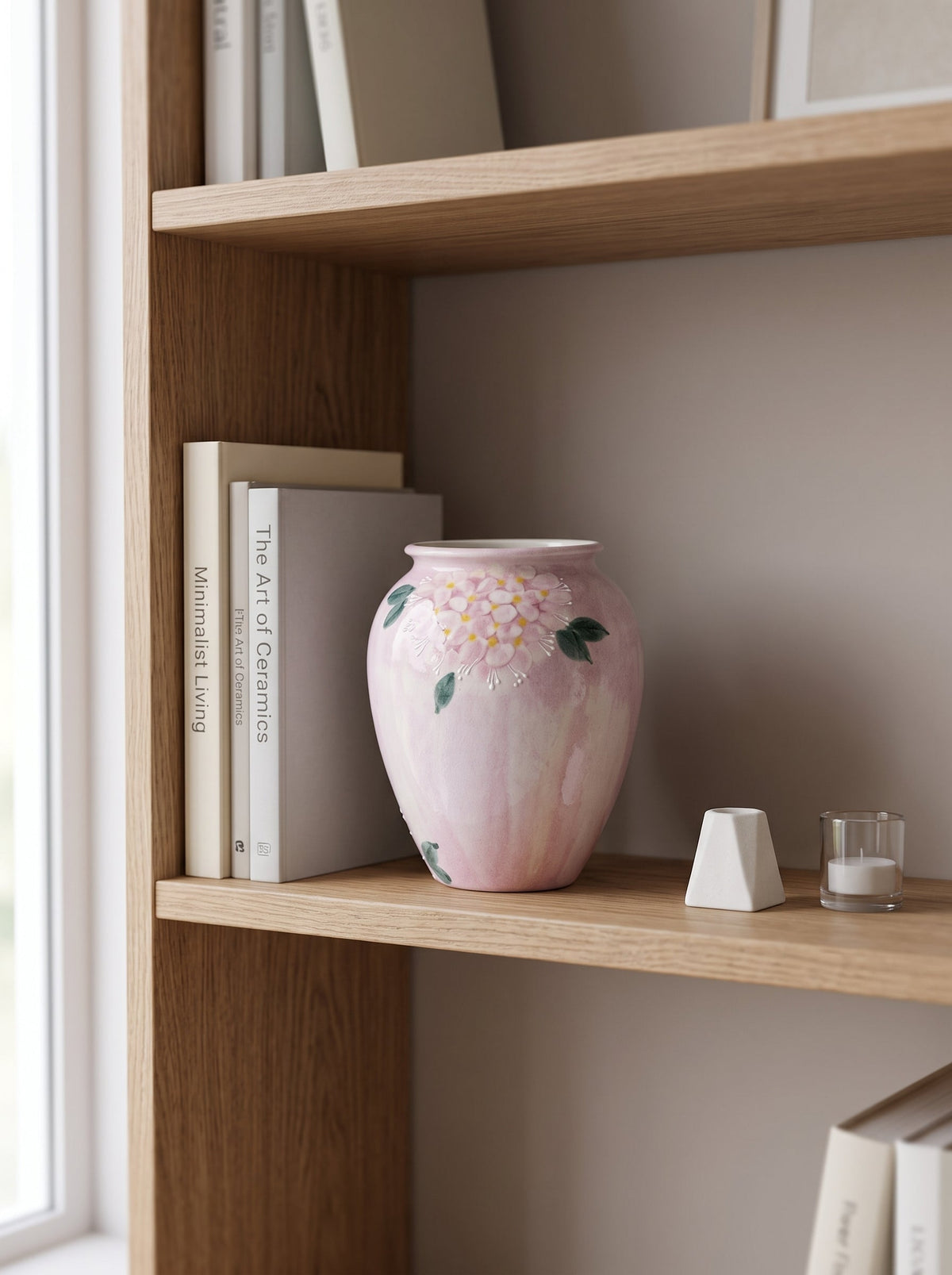 Lilac hydrangea vase close-up