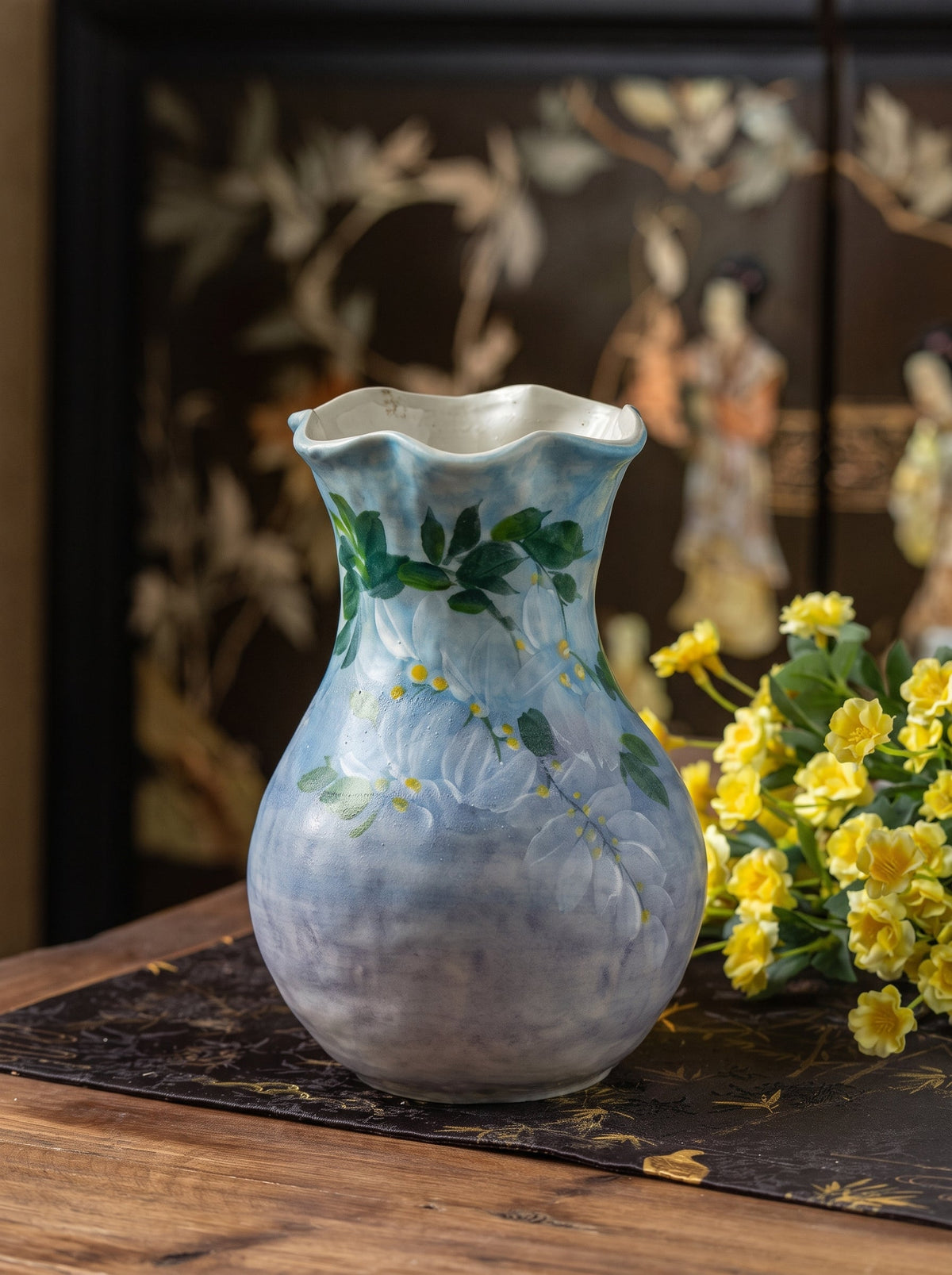 Wisteria vase close-up