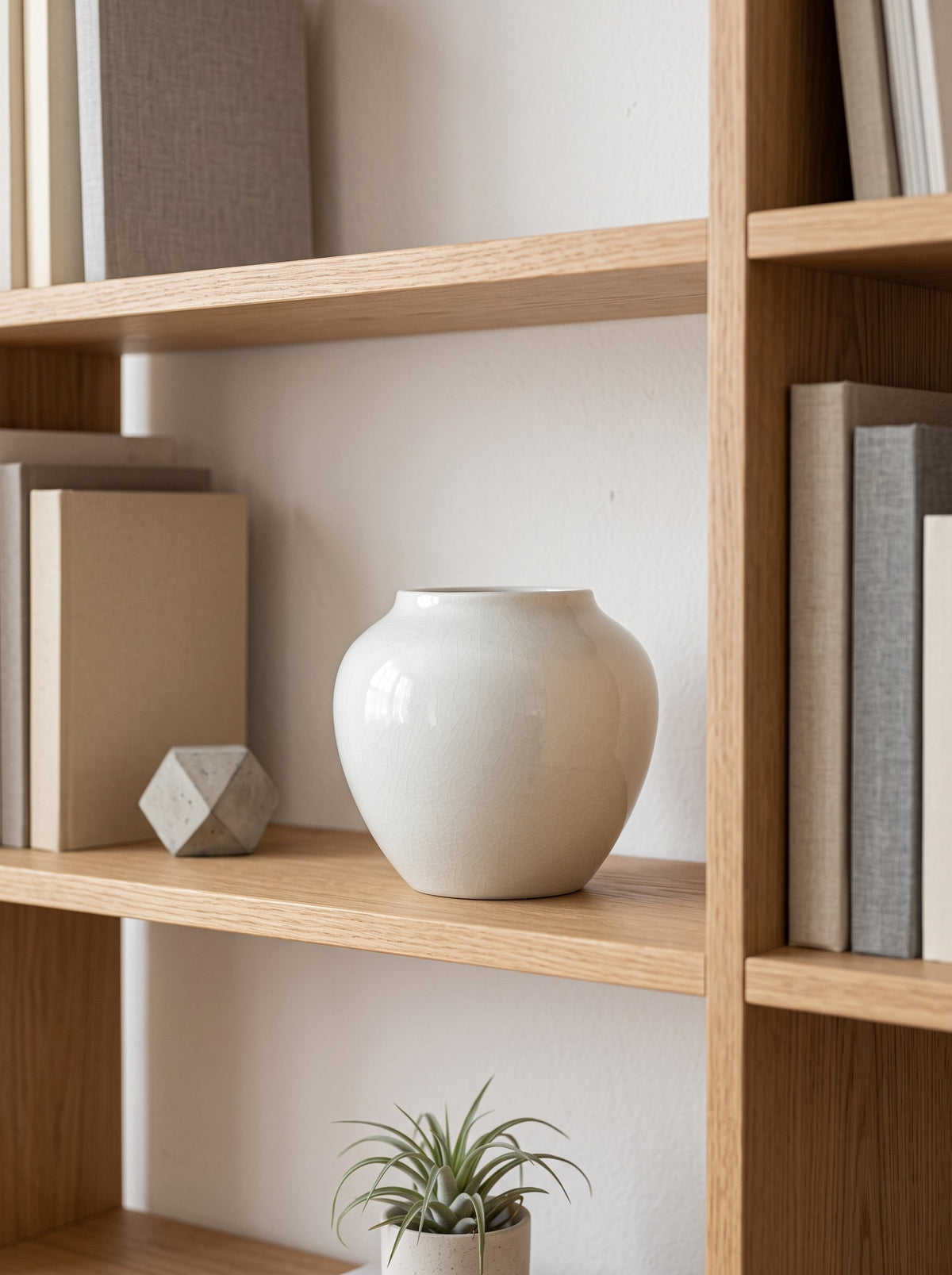 White crackle vase shapes