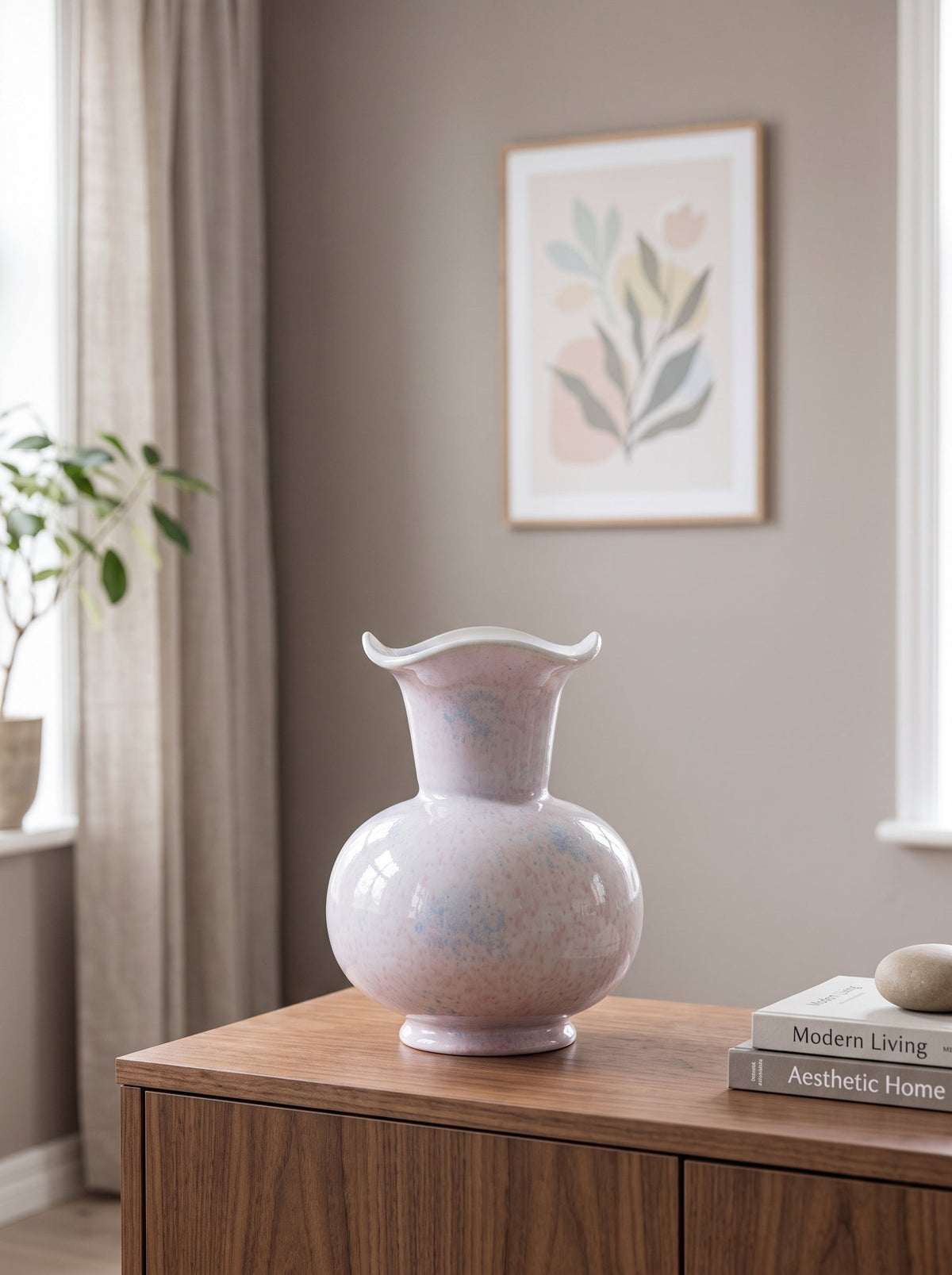 Pastel fluted vase close-up
