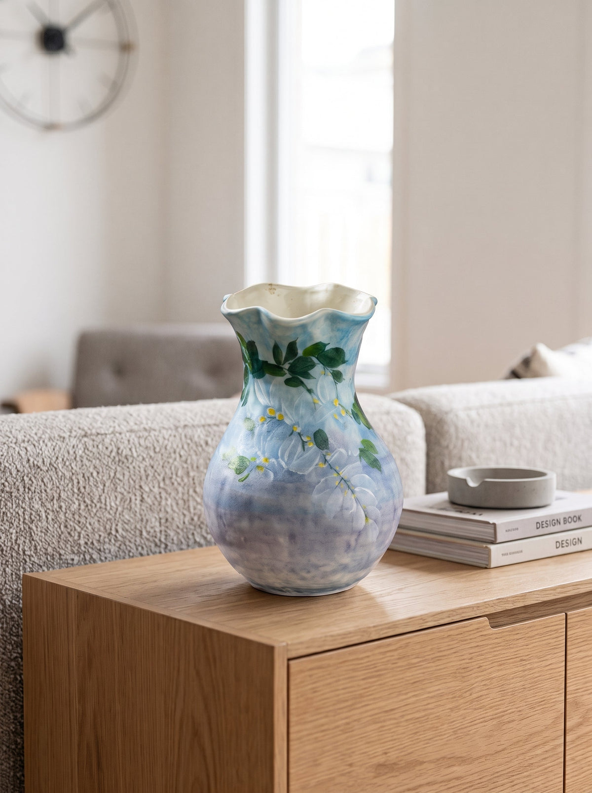 Wisteria vase on a table