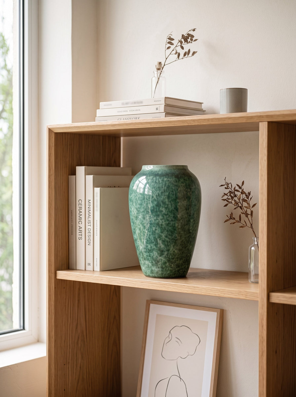 Emerald green urn vase