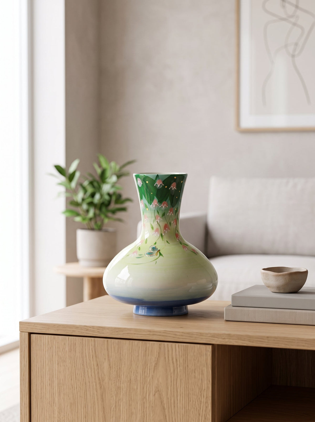 Lily of the valley vase side view