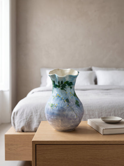 Wisteria vase with flowers