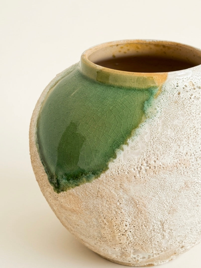 Lava glaze vase styled