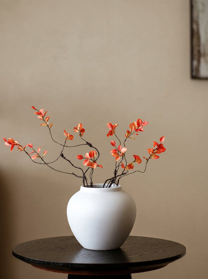 White sculptural vase side view
