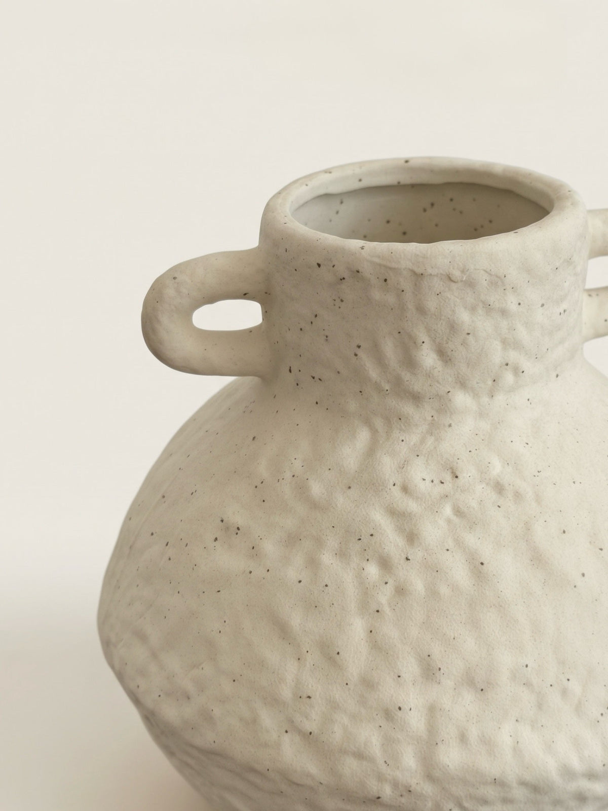 Aura speckled ceramic urn vase