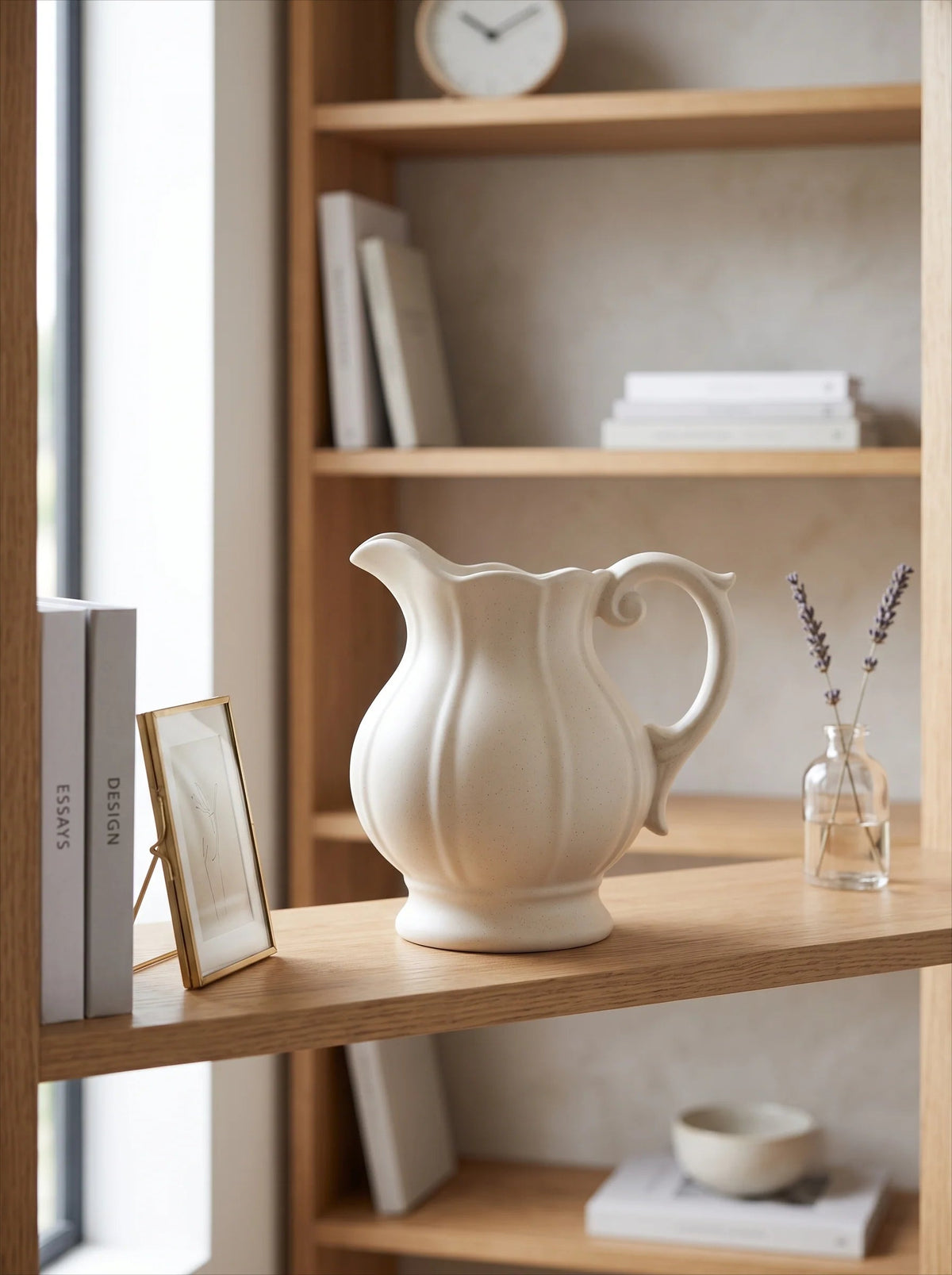 Speckled ceramic vase styled