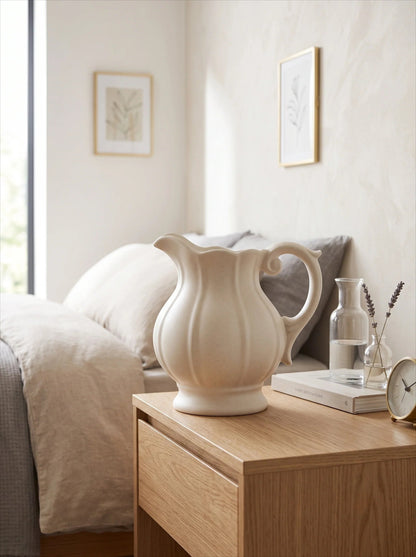 Speckled ceramic vase side view