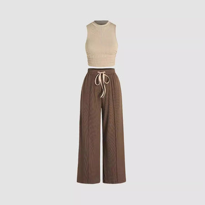 Women's Sleeveless Vest Autumn Pants Two-piece Suit
