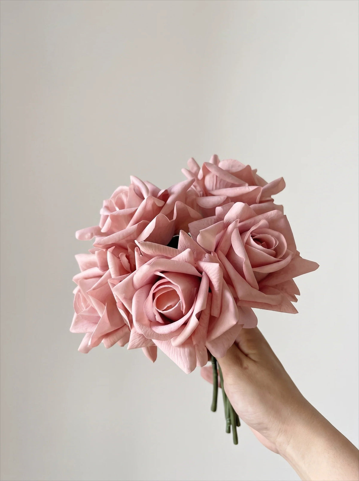 Blush pink rose bouquet in a vase