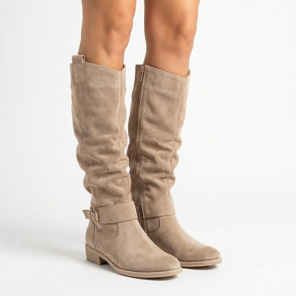 Women's Slouchy Suede Knee-High Western Winter Boots