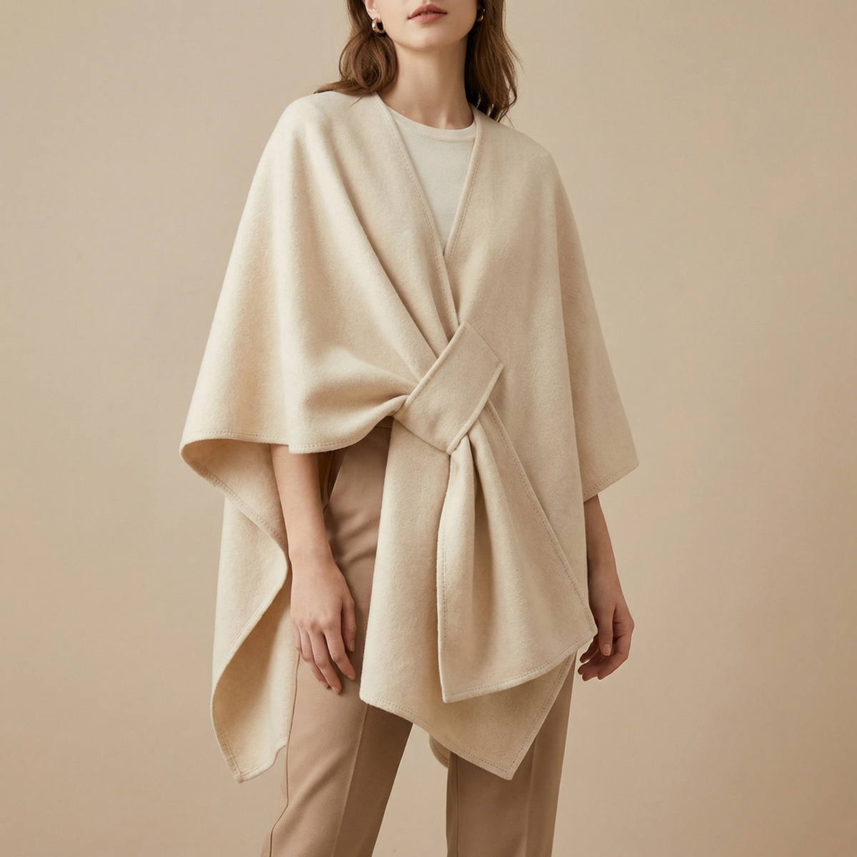Women's Oversized Flowing Draped Cape Winter Cardigan