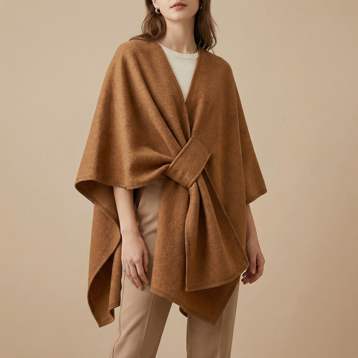 Women's Oversized Flowing Draped Cape Winter Cardigan