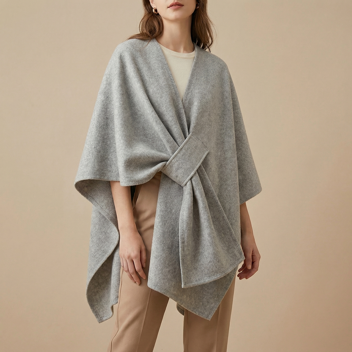 Women's Oversized Flowing Draped Cape Winter Cardigan
