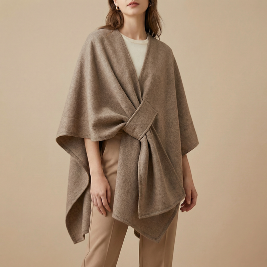 Women's Oversized Flowing Draped Cape Winter Cardigan