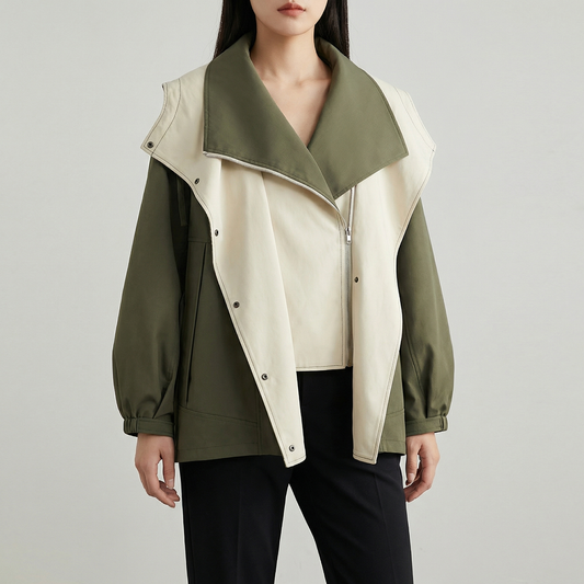Women's Oversized Hooded Zip-Up Crock Winter Coat
