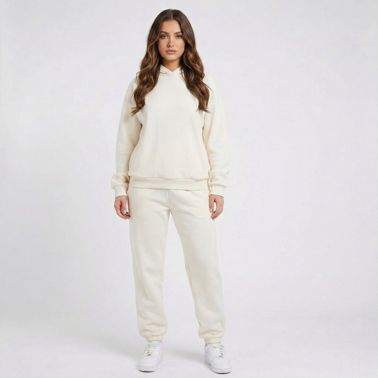 Women's Oversized Fleece Hoodie and Jogger Pants Tracksuit Winter Set