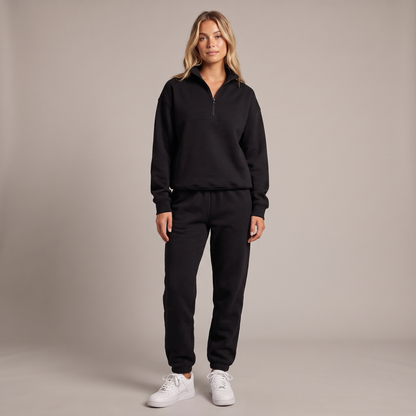 Women's Half-Zip Sweatshirt and Wide-Leg Jogger Co-ord Winter Set